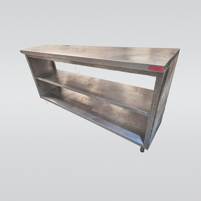 Mesa de Trabajo en Acero Inoxidable con dos entrepaños