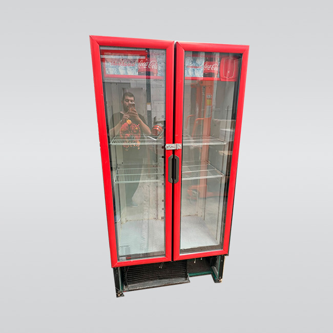 Refrigerador exhibidor de dos puertas de cristal